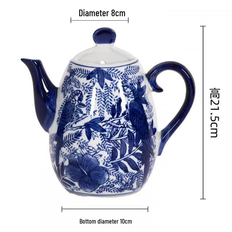 Blue and White Porcelain Chinese Zen Wall Vase - Ceramic Hanging Ornament for Office or Home Decor