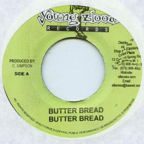 7inch Record BUTTER DREAD / SINGER J - Butter Dread / Selina Young Blood 2004 Jamaica Reggae, Ska & Dub