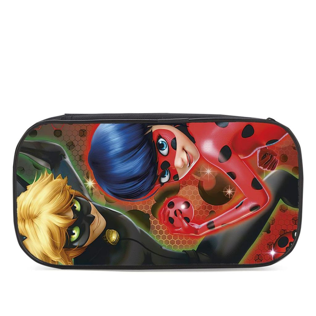 Miraculous Anime 3D Print Waterproof Oxford Cloth Multi-Layer Pencil Case for Kids