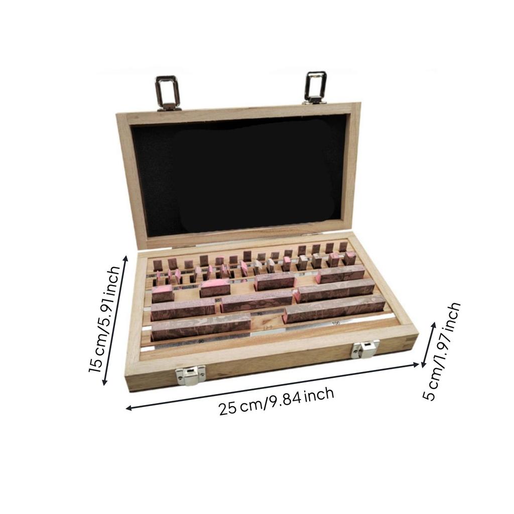 38 Pieces Calibrated Steel Gauge Block Set Accurate Hardened Slip Gauges for