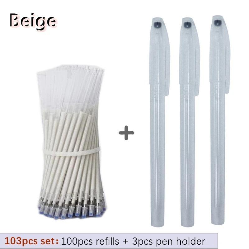 100/300pcs Heat Erasable Pens High Temperature Disappearing Fabric Marker Pen for Patchwork Fabric PU Leather Sewing Tool Hopk