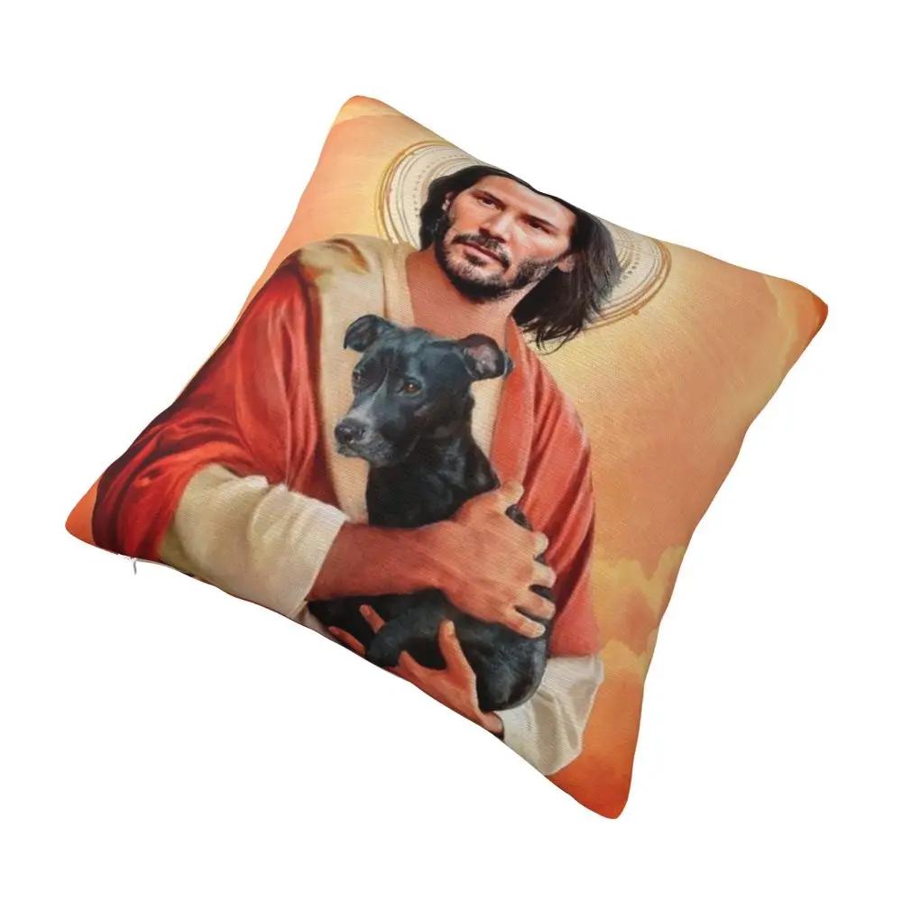 Keanu Reeves Lord Saviour Pillowcase Soft Polyester Cushion Cover Decorations Funny Jesus Pillow Case Cover Sofa Square