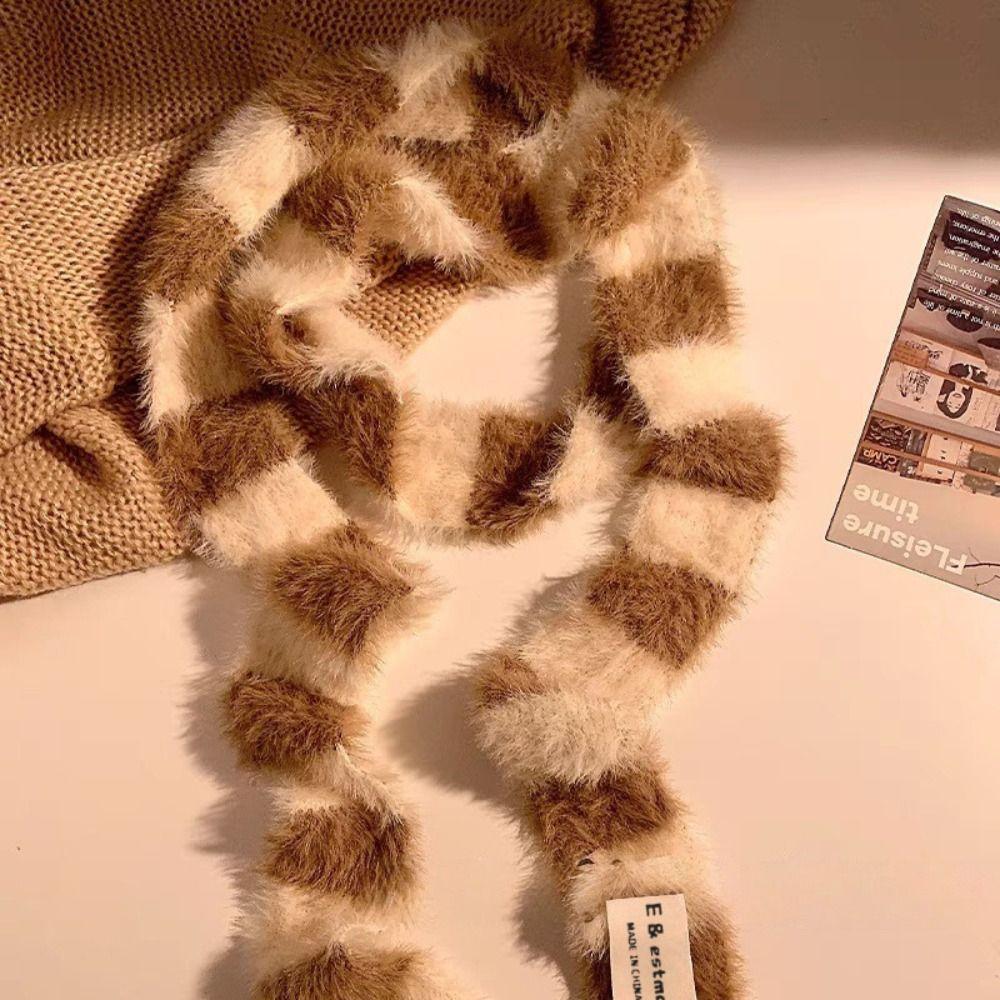 Knitted Women Long Scarves Warm Neck Neck Scarves Y2K Girl Stripe Scarf  Autumn Winter