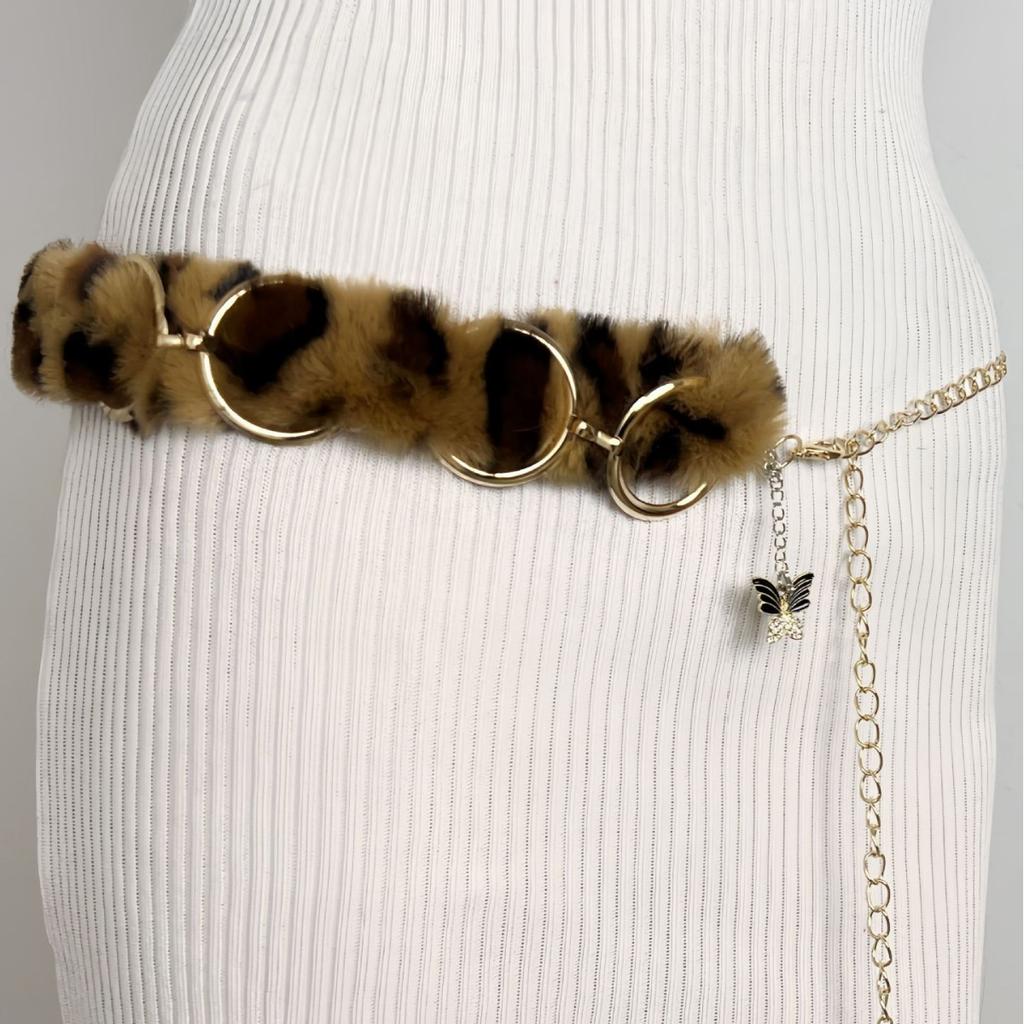 Sexy Leopard Plush Waist Chain Spring and Summer Multi-functional Subculture Sweet Choker Necklace Necklace for Women