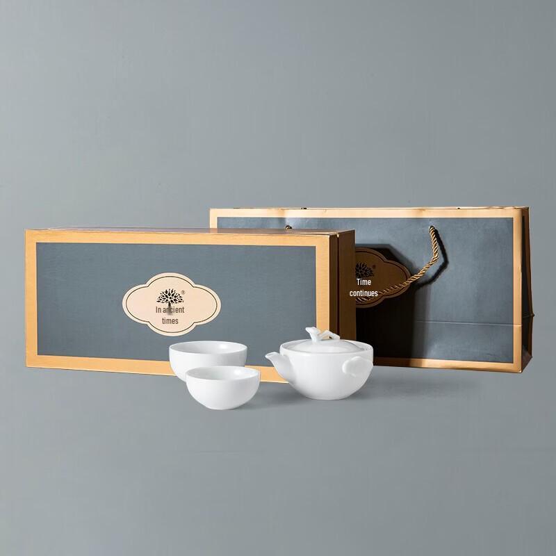 National Tide Qing Dynasty White Porcelain Tea Set