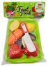Set For Children Vegetables And Fruits For Cutting On Velcro Toy Tray Knife