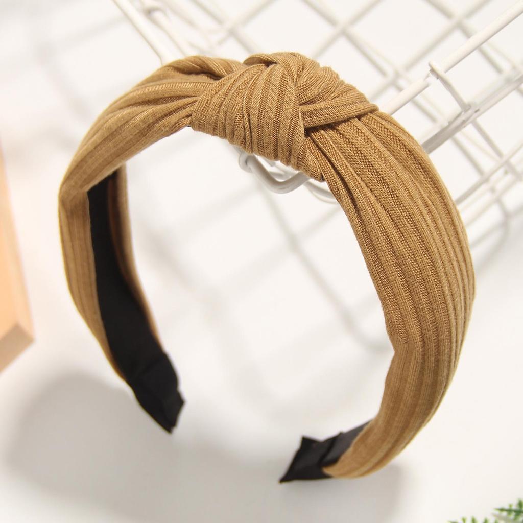 Duoling Korean Style Knotted Solid Color Headband for Women