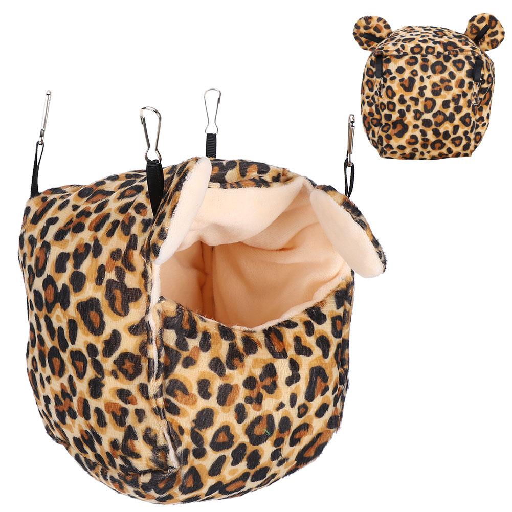 Hamster Hanging Nest Thicken Sugar Gilder Warm Rest Playing Cotton House(Leopard)