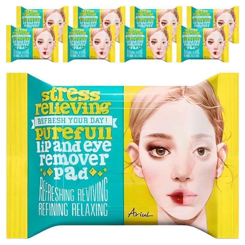 Ariul Stress Relieving Lip & Eye Remover Pads 30p, 55g, 9 pcs