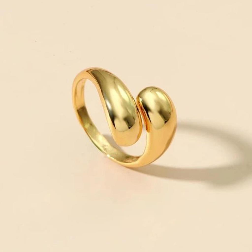 Geometrischer Goldener Breiter Armreif Minimalistisch Punk für Frauen