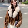 Big fur collar fur integrated down cotton clothes fashionable new women's clothing winter imitation fur fur coat coat