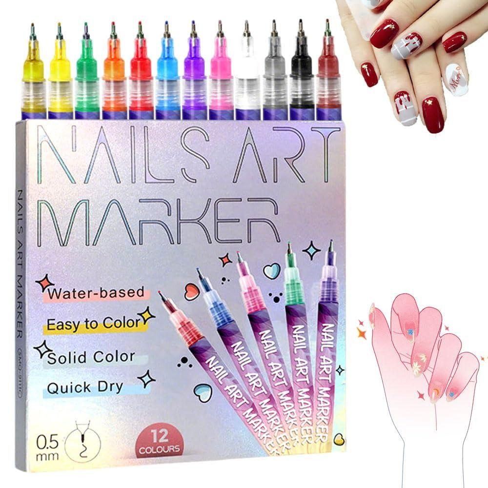 12 Colors Nail Art Graffiti Pen DIY Nail Art Pens Set New Nail Art Marker