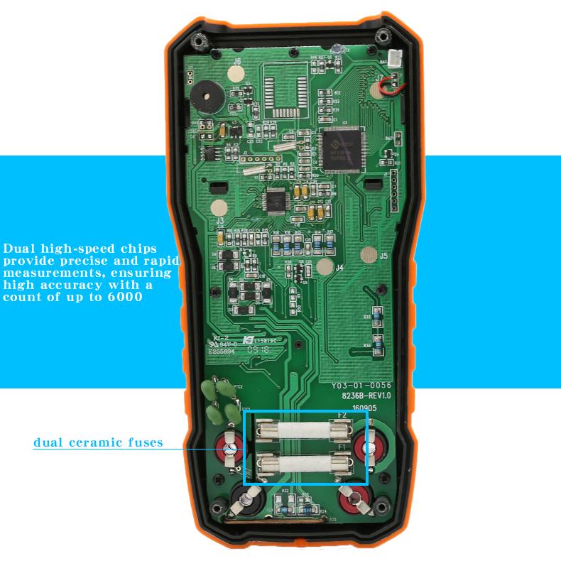 PEAKMETER PM8236 Echte Effektivwertmessung Automatische Bereichswahl Hochpräzises Digitalmultimeter mit LCD-Anzeige, PC-Anschlussmöglichkeit