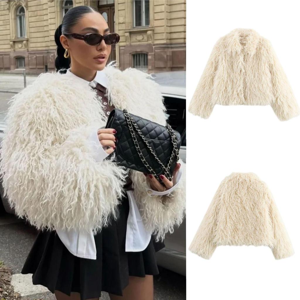 Autumn & Winter European and American Women's Faux Fur Street Fashion Coat