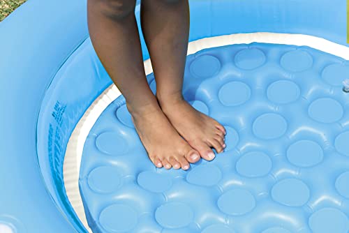 JILONG Rainbow Baby Pool, 99 x 99 x 19cm (inflated size), roof height 64cm, air cushion base, JL-688017 WH/RAINBOW, Small