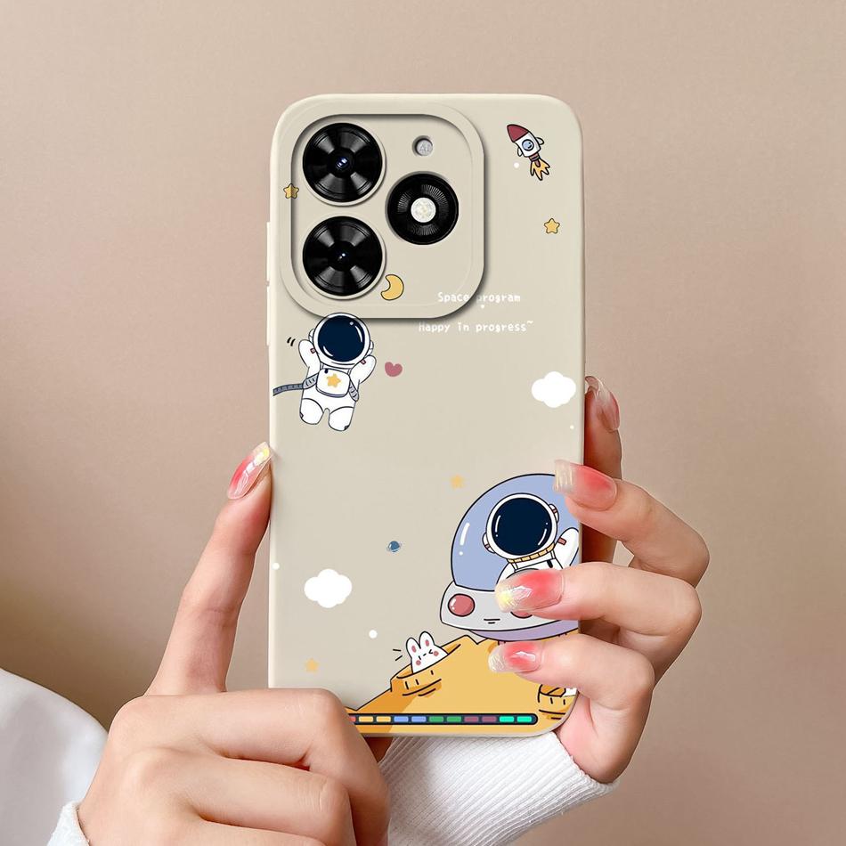 Case For Tecno Spark Go 2024 Cute Pilot Soft Liquid Silicone Upgrade Lens Protection Back Cover For Tecno SparkGo Coque Bumper