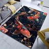1PC Koi fish floral dark background Pattern Rug Carpets for Bedroom Living Room Sofa Mat Creative Door Mat Cloakroom Home Decor
