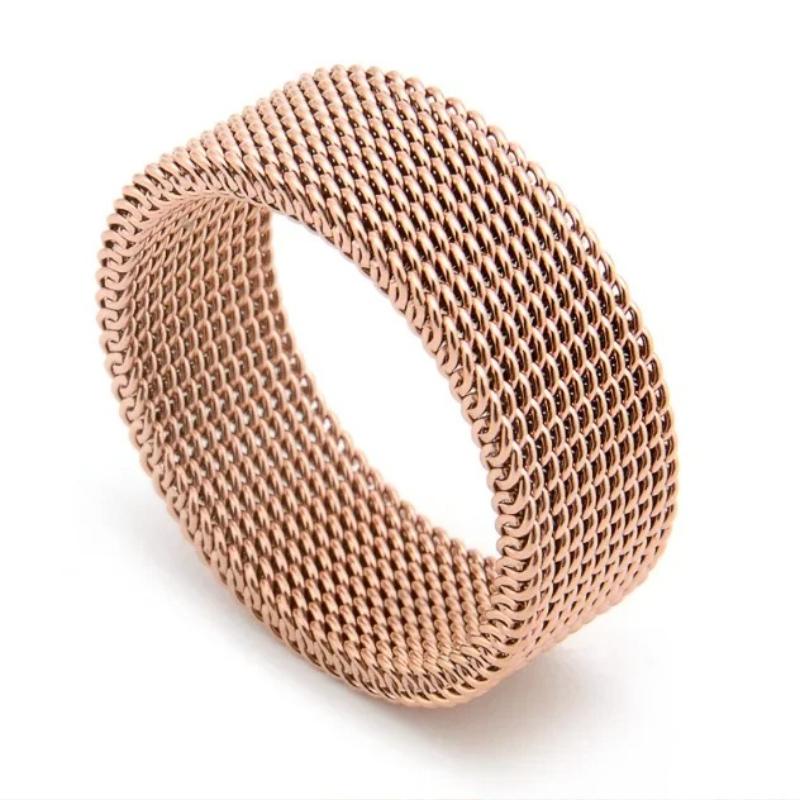 Fashion Jewelry Non Fading Light Luxury Silk and Satin Mesh Geometric Wide Face Variable Shape  Ring for Womon 2025