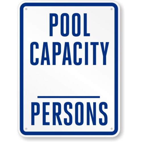 California Pool Capacity Aluminum Weatherproof Sign pAluminum 20x30cm（7.8x11.8inch）