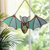 Bat Stained Glass Sun Catcher Translucent Window Hanging Decoration Handmade Acrylic Wall Art Light Catcher for Halloween Home Decor
