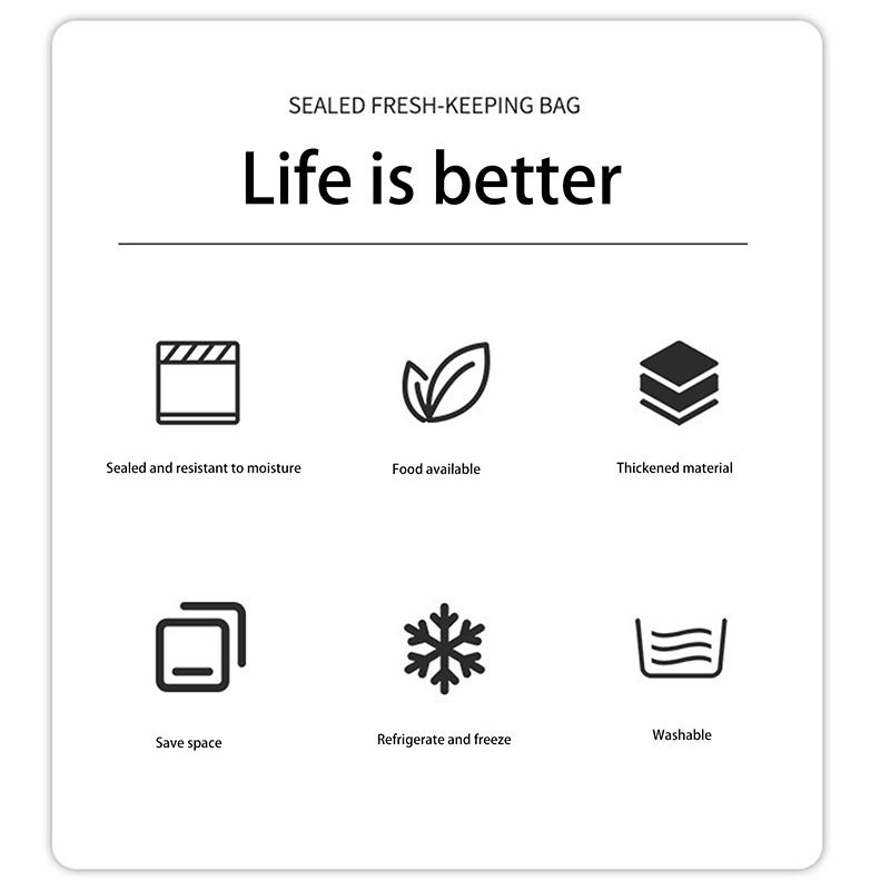 5Pcs Silicone Food Storage Containers Leakproof Stand Up Zip Shut Reusable Rolls Fresh-Keeping Food For Meat Fruits Vegetables