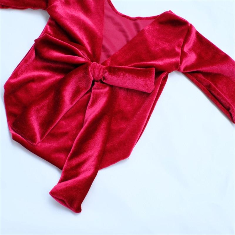Baby Girls Photo Clothes Long Sleeve Jumpsuit Newborn Costume OnePiece Romper Bowknot Headband Infant Photo Outfit 2pcs
