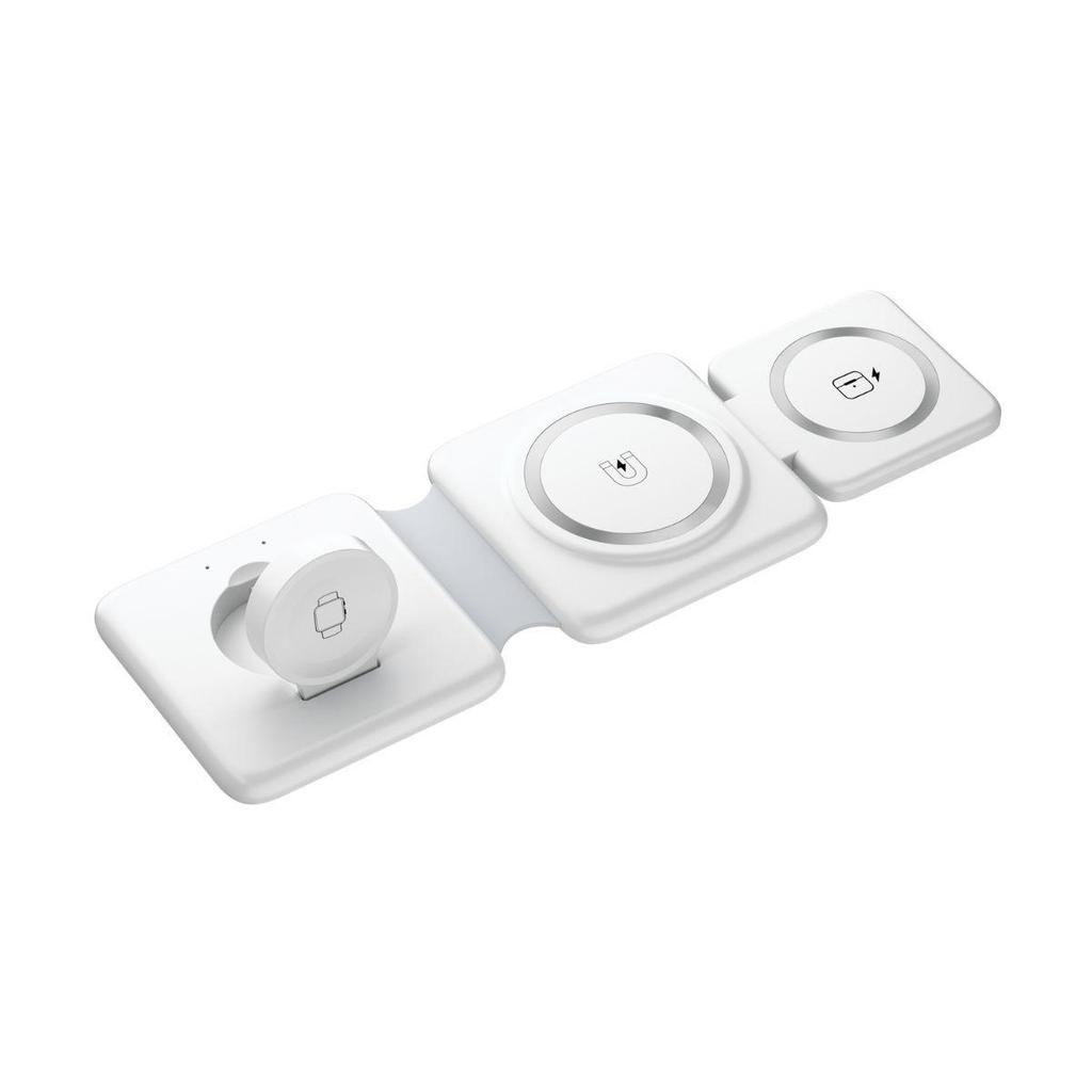 15W Folding Magnetic Travel Wireless Charger: Portable Multifunctional 3-in-1 Phone Charger