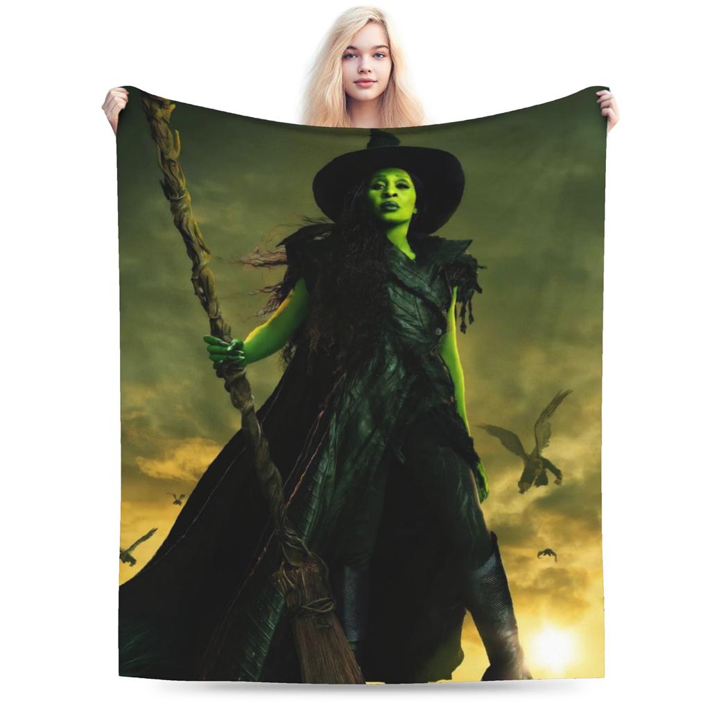 Elphaba Wicked For Good Flannel Blanket Defy Gravity Fashion Throw Blanket for Sofa Bedding Lounge 150*125cm Bedspread