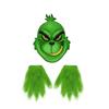 Nuevo Juego de Máscaras Navideñas Halloween COSPLAY Accesorios de Fiesta Ladrón Sombrero Rojo Máscara Verde Guantes Verdes