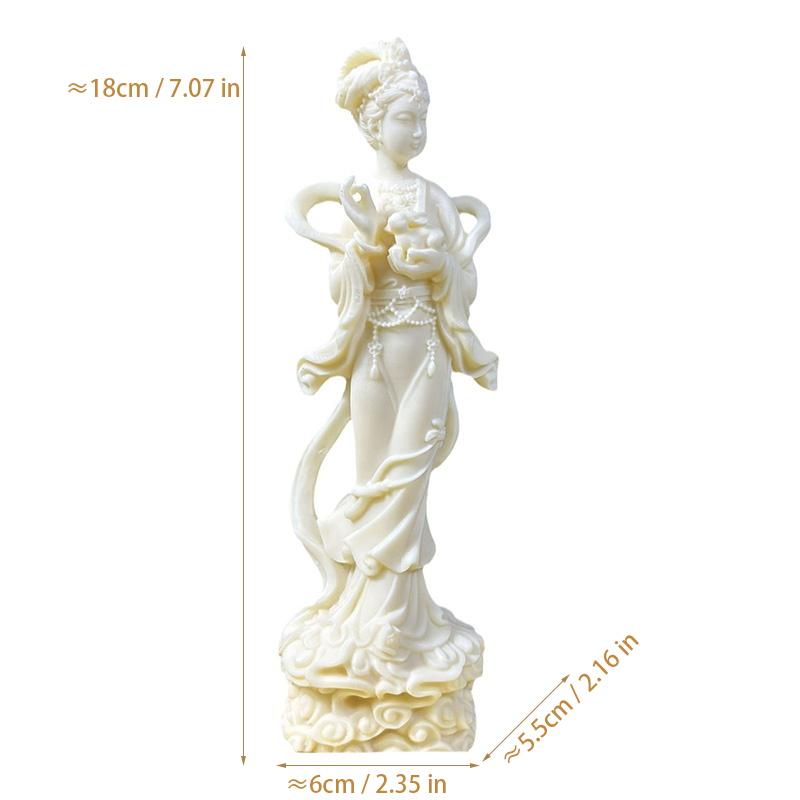Jade Rabbit Chang'e Fairy  Decorative Statue Chinese Mythological Characters Home Room Office Deco Art Statue 18cm / 7.07 In