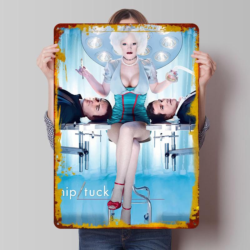 

NipTuck TV Show Printed Poster Customized Wall Art Retro Vintage Metal Tin Signs for Home Decor Living Room Decoration At Home 7.9x11.8In(20x30cm)