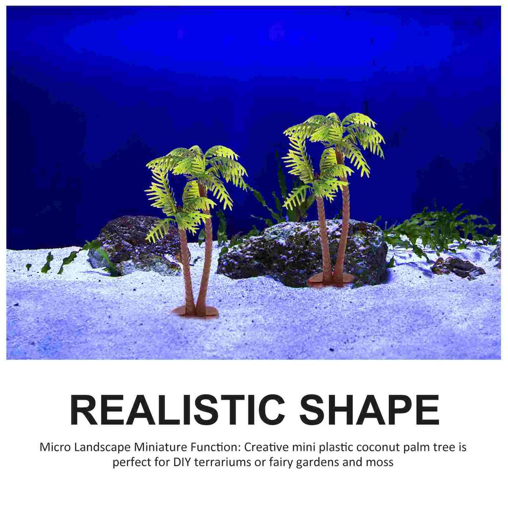 12 Pcs Potted Plant Seaside Fake Plants Artificial Indoor Coconut Tree Decoration