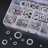 300Pcs Stainless Steel Star Lock Washers - M2.5-M12 External Tooth Round Washers Assortment Kit