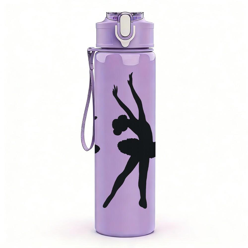 1PC Hand Gesture Silhouette Art Pattern 750ml Color Plastic Sports Water Bottle Leakproof Flip Straw Lid Suitable for Sports Office Home Use
