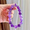 Natural Amethyst Bracelet, Purple Fluorite Rose Amethyst Cut Face Versatile High-End Bracelet, Crystal Bracelet.