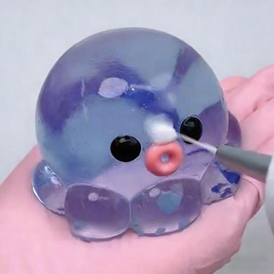 1/5Pcs Stress Relief Octopus Toy Slow Rising Bubble Popping Octopus Squeeze Toy Soft TPR Transparent Octopus Fidget Sensory Toy