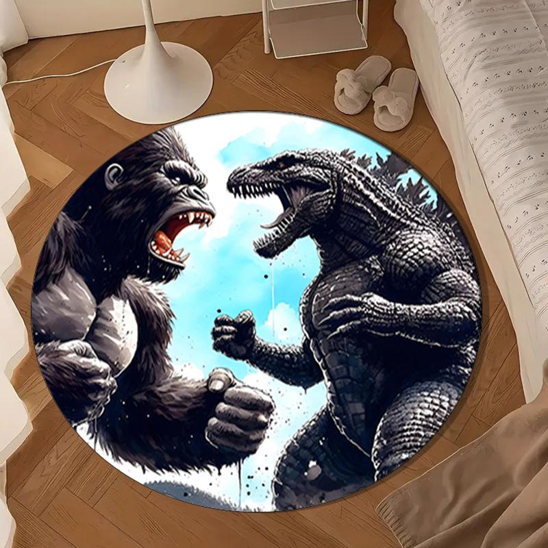 Giant Monster Rampage Round Rug for Livingroom,Bedroom, Palyroom, Chair Rug, Area rug, Circle Carpet, Large Size Decor Fan Christmas gift