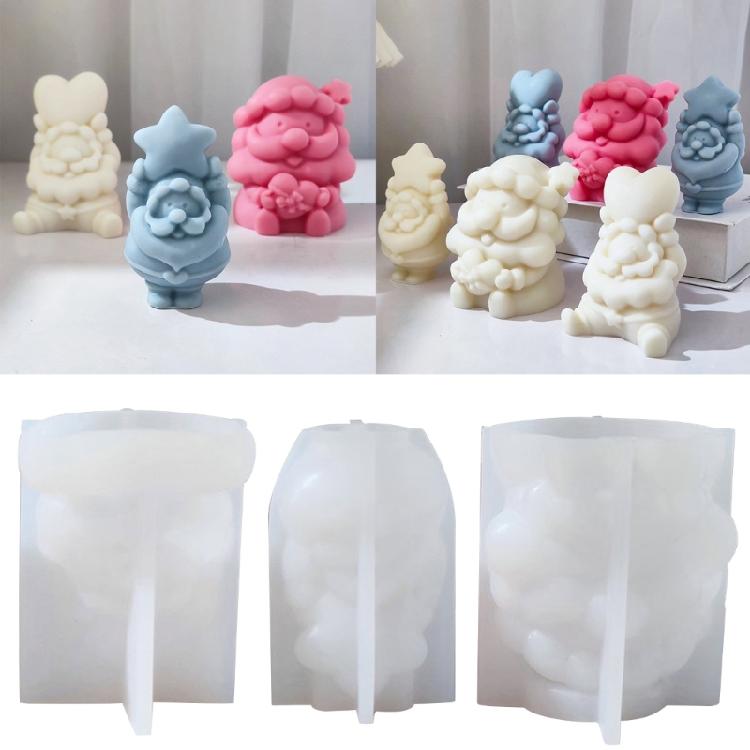3D Santa Claus Love Star Candle Silicone Mold Resin Epoxy Craft Christmas Crafts