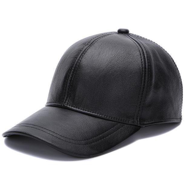 

Чоловіча кепка-качка з натуральної шкіри - Осінь/Зима, Тонка, Тепла, Для середнього віку/Літніх, Для вулиці/Повсякденна, Верхній шар, Шкіряна бейсболка XXL (59-60cm) Adjustable чорний