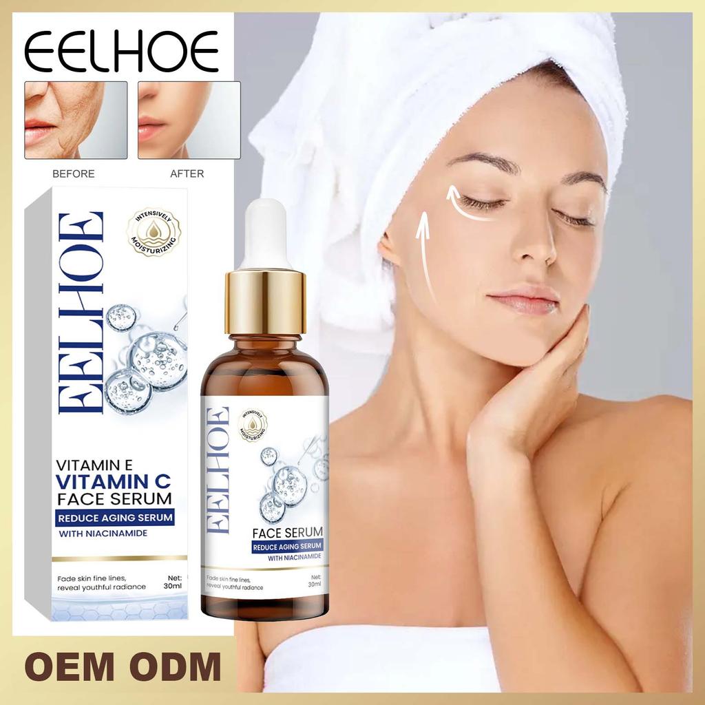 EELHOE Vitamin C Facial Essence Face Serum Moisturizing Nourishing Shrink Pores Anti-aging Repairs Dry Loose Skin Care
