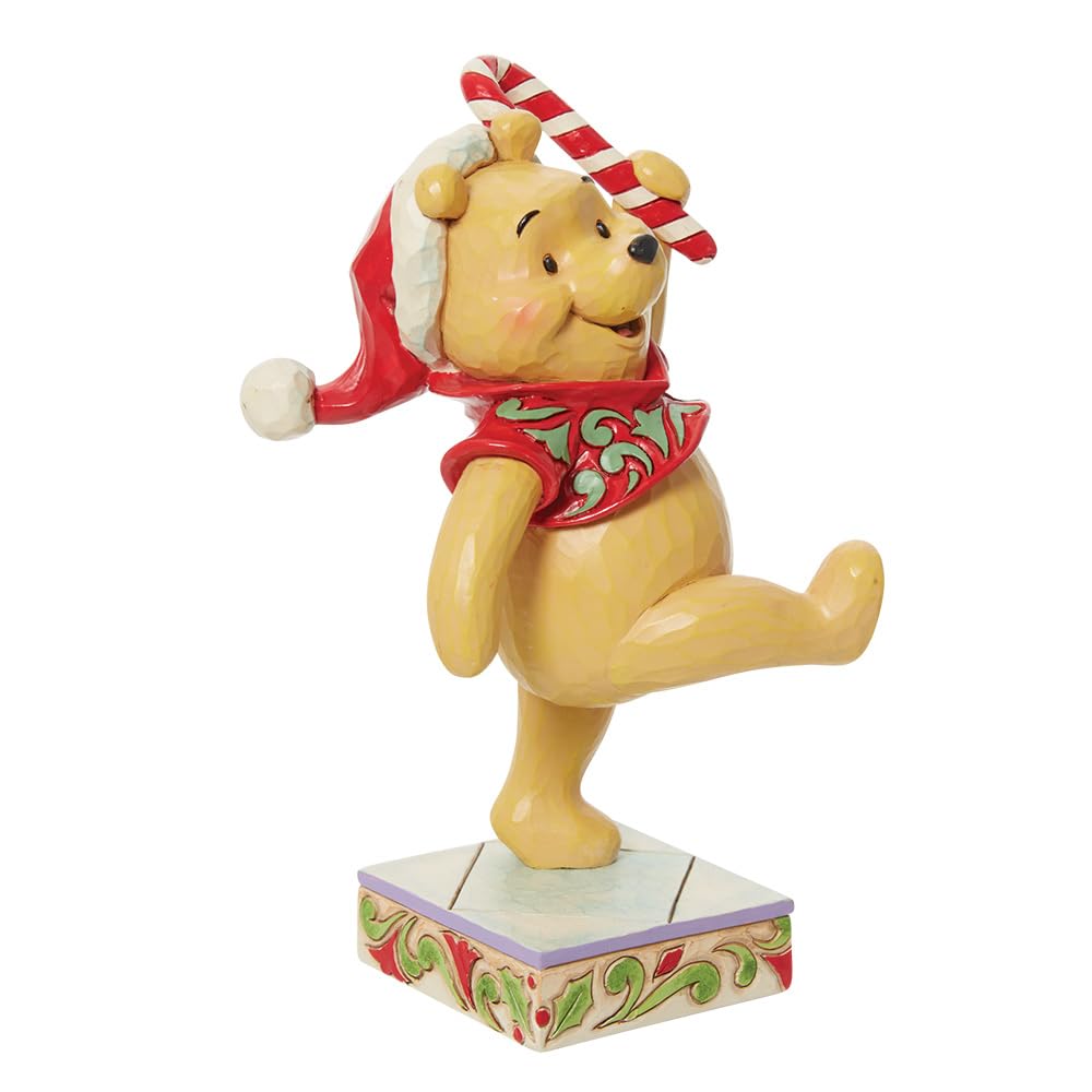 Jim Shore Enesco Disney Traditions Winnie the Pooh with Candy Cane Inch 5.5