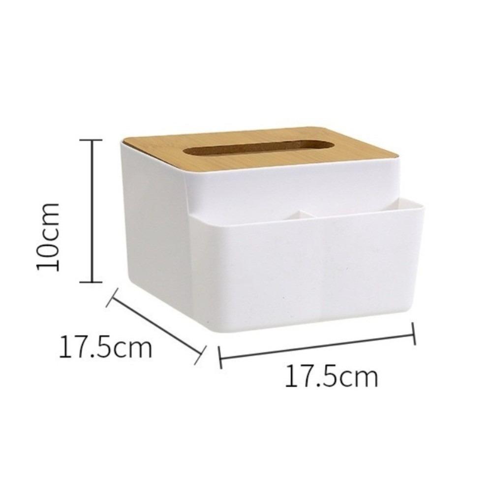 Home Accessory Japanese Style Tissue Box Multi-Function Plastic Paper Box Washable Wooden Cover Tissue Holder Desktop