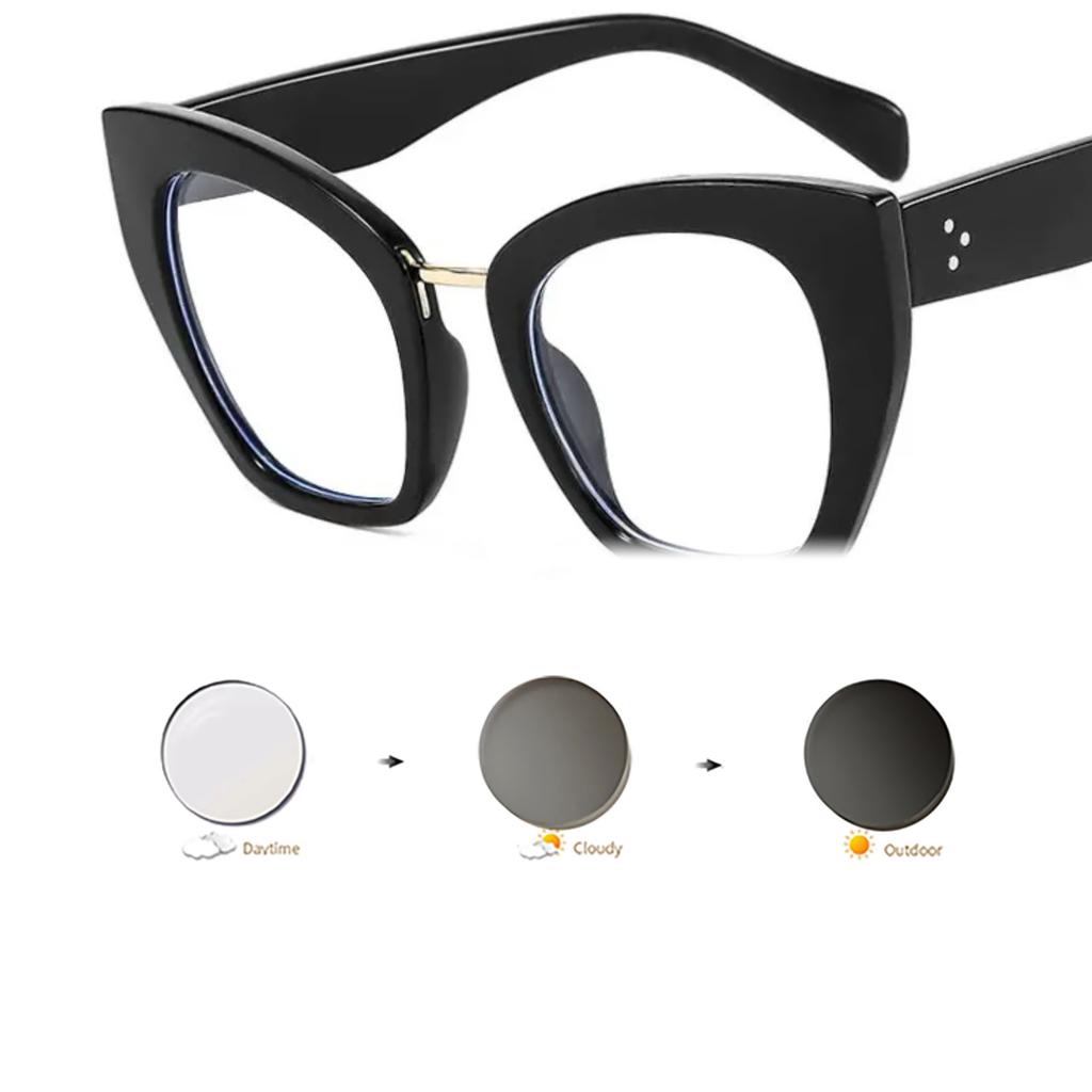 Europe US Retro Cat Eye Oversized Frame Women Eyeglass Multi Color Flat Mirror Trendy Personality Glasses