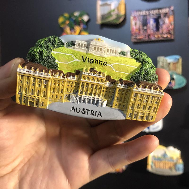 3D City Travel Souvenir Magnets: European and Global Regions