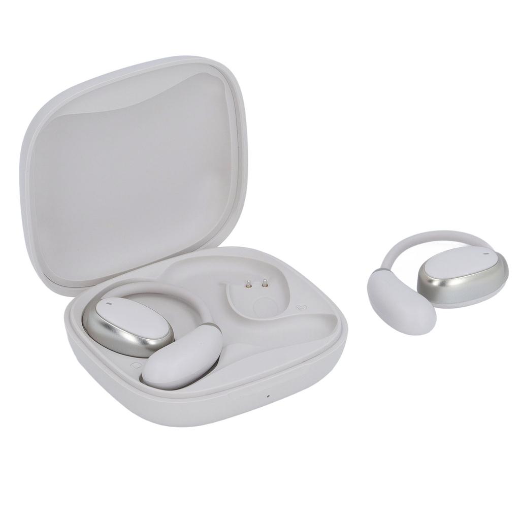 Language Translator Earbud Beige Color Bone Conduction Real Time Voice Translator Earbud