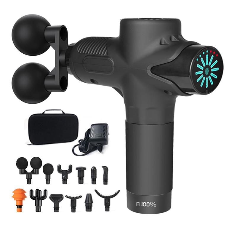 24V High Frequency Massage Gun Electric 12Head Professional Percussion Fascial Gun LCD Muscle Relax Pain Relief Fitness Slimming