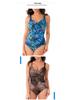 Leaf Print Plus Size Women's One-Piece Swimsuit - Elegant and Stylish