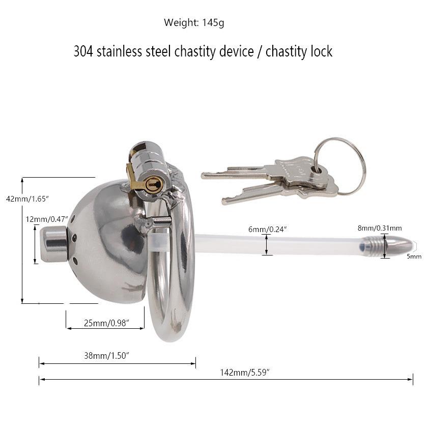 Ultra Small Metal Chastity Lock CB6000s: Male BDSM Master-Slave Birdcage Pot Lid Head Training Tool.