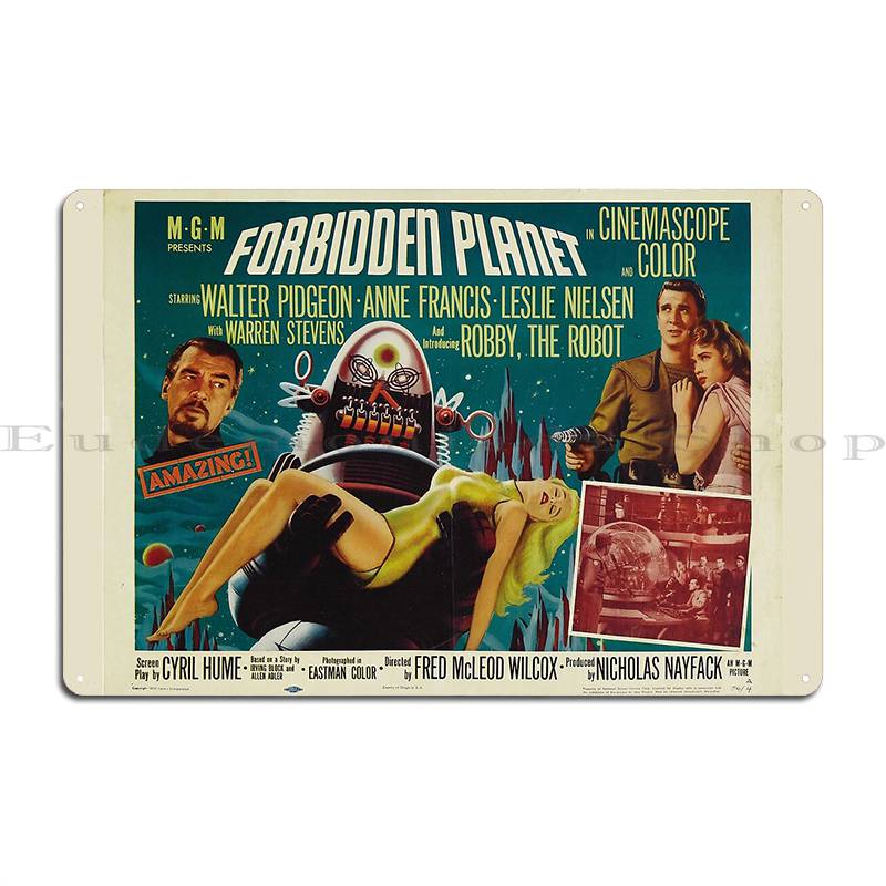 

Forbidden Planet 1956 Metal Plaque Printed Garage Pub Pub Plates Wall Decor Forbidden Planet Tin Sign Poster 20x30cm