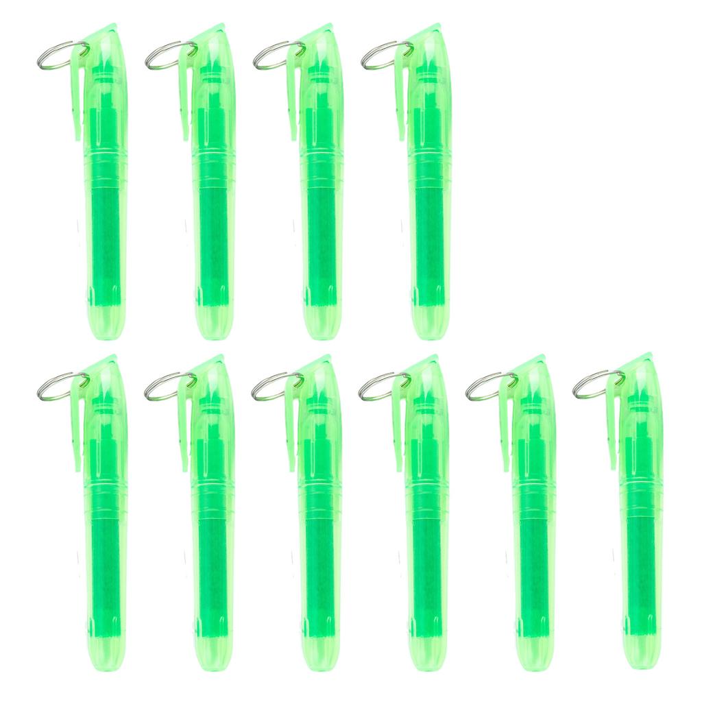 10Pcs Colorful Highlighter with Metal Round Keyring Chisel Tip Marker Pen Quick Drying for Scrapbooking Calendar Journal